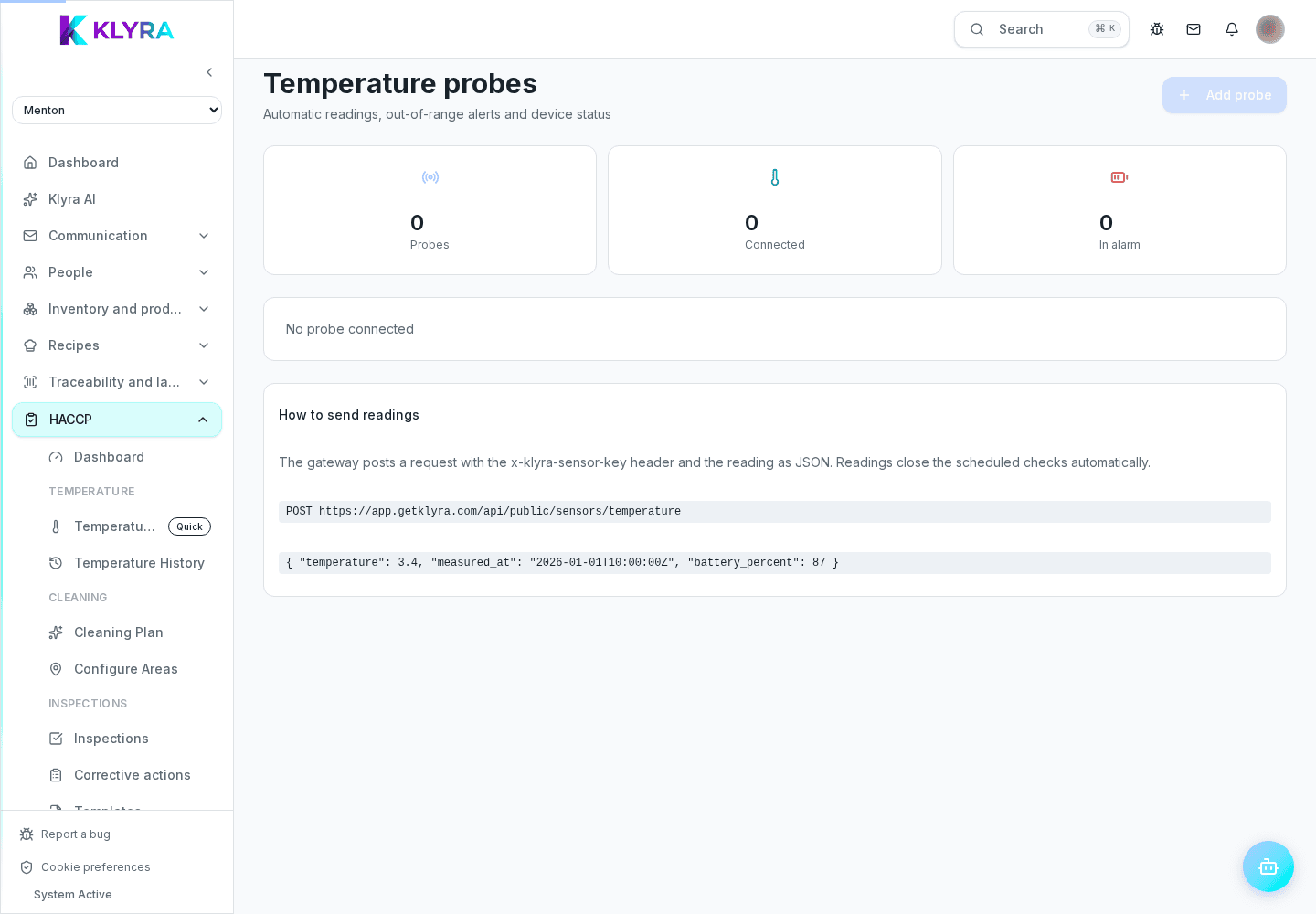 Sensor setup with equipment, calibration and offline threshold